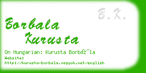 borbala kurusta business card